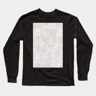 Pastel Paint Spill Pattern Green, Pink, White Long Sleeve T-Shirt